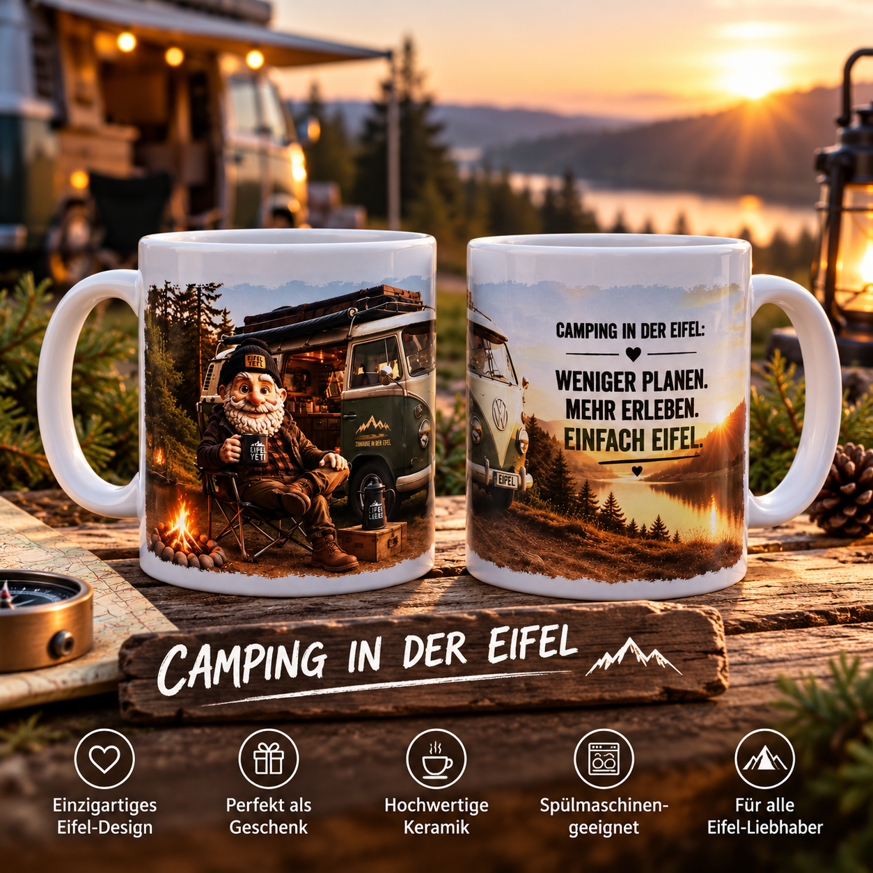 Camping in der Eifel – Eifel-Yeti Tasse | Weniger planen. Mehr erleben. Einfach Eifel.