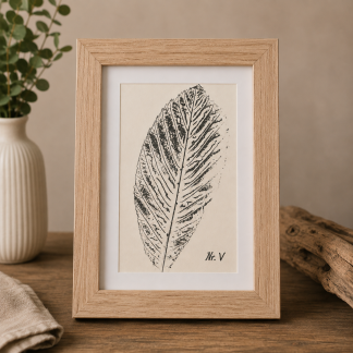 Blattwerk – Botanischer Unikataufdruck Nr. V Kastanie